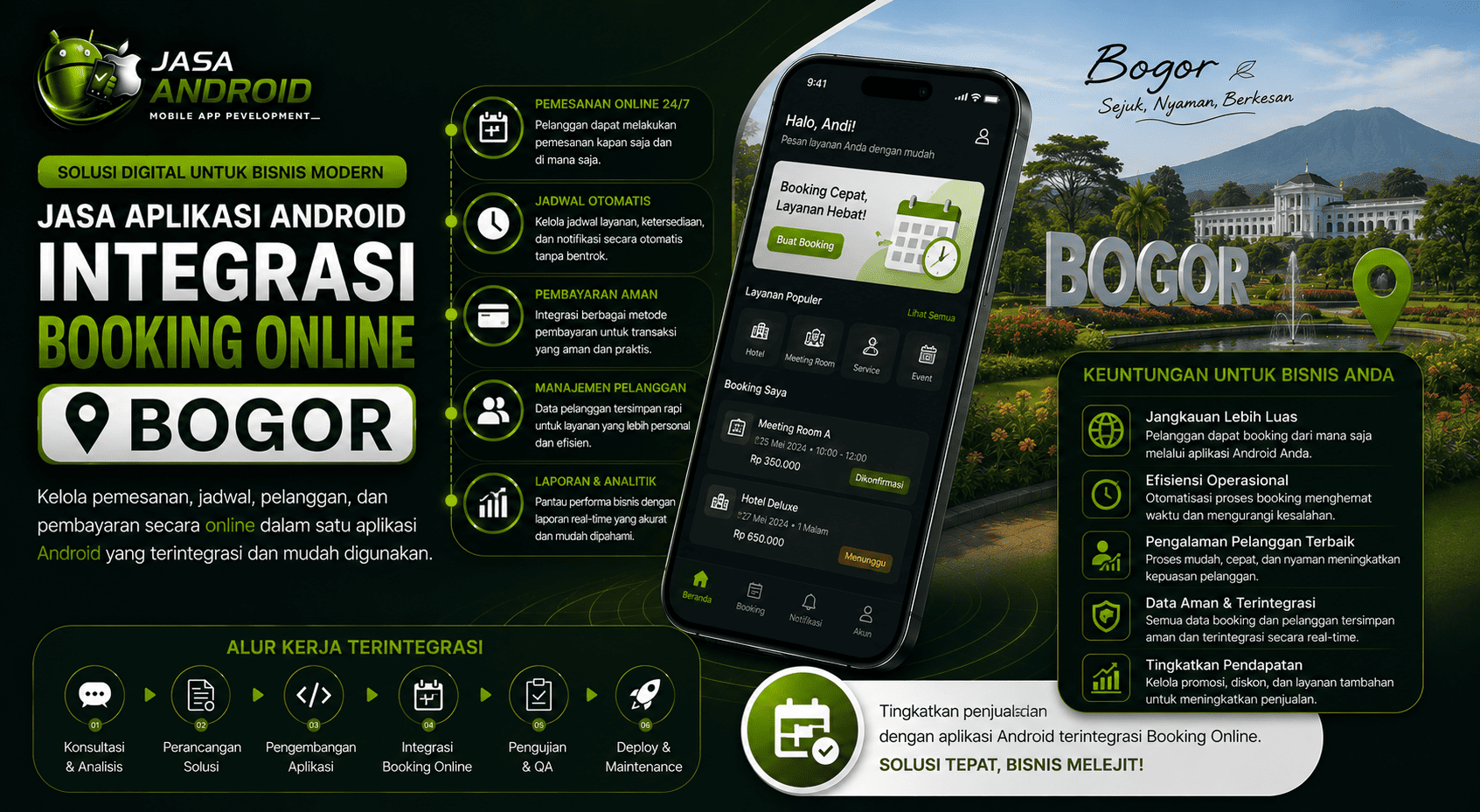 Jasa Aplikasi Android Integrasi Booking Online Bogor untuk Bisnis yang Ingin Lebih Cepat, Teratur, dan Profesional
